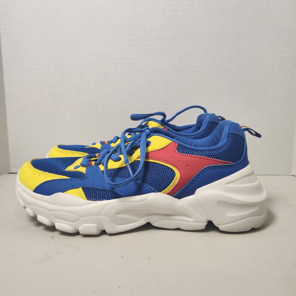 LiDL‎ Trainer Sneakers Women's 8.5 Blue Yellow Red Low Top Livergy 358315-2010